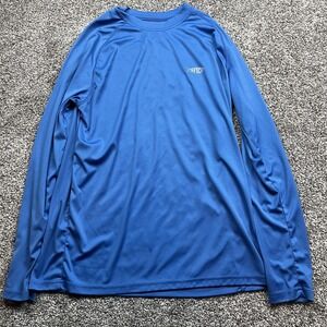 AFTCO Shirt Mens‎ Medium Blue Long Sleeve AFTECH Performance Fishing Sun Shirt
